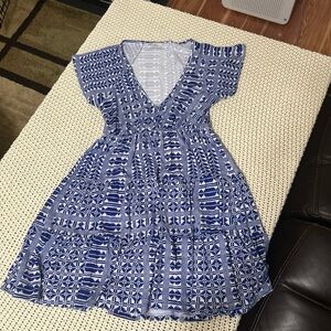 Urban Outfitters Navy and White Geometric Dress